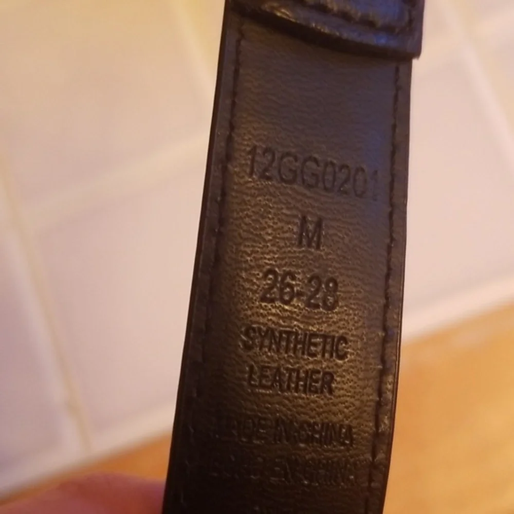 Black Leather Belt M 26-28 Synthetic